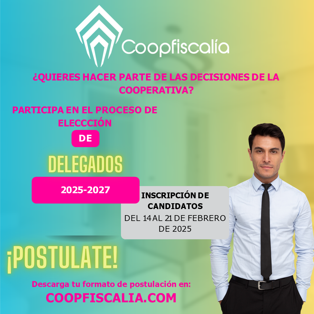 Formato de inscripción de delegados 2025 - 2027. - Coopfiscalía